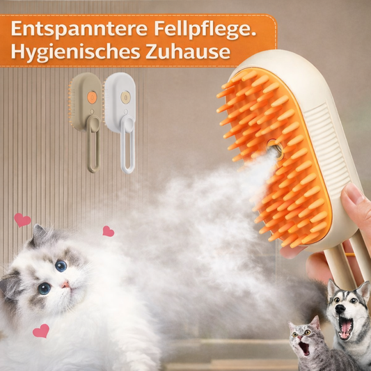 Die 3-in-1 Dampf-Fellbürste mit Anti-Statik-Sprühfunktion - Weniger Tierhaare, Weniger Stress