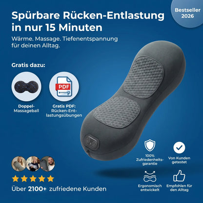 Relivio™ Pro — Lendenwirbel-Kissen mit Wärme, Vibration & Traktion